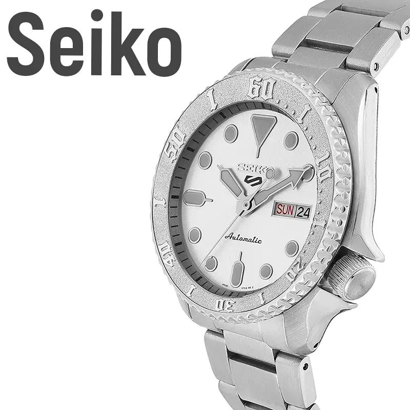 Seiko 5 Sports Silver Dial Silver-tone Corporation Men's Watch- SRPE71k1